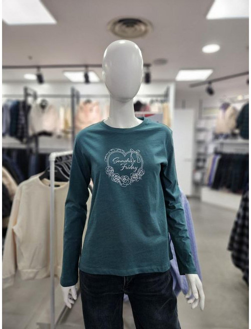 뱅뱅 여성 ( 옷이 너무 예뻐서 ) 프린트 긴팔 티셔츠 (NTM249) 231924