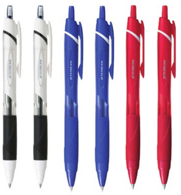 제트스트림 볼펜(SXN-150/0.5mm/흑색 청색 적색) 각2자루씩