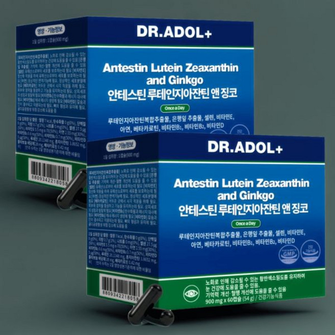 닥터아돌 안테스틴 루테인지아잔틴 앤 징코 900mg X 60캡슐 2박스(4개월분) 2박스 607280