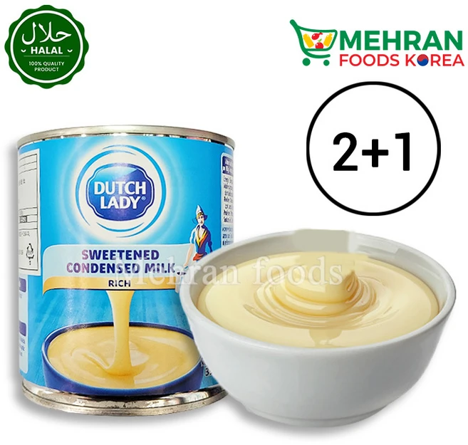 네덜란드산 우유를 농축한 연유 더치레이디 가당(Sweetened Condensed Milk) 397g 3캔 빙수재료 라떼 커피 밀크티, 3개 - 쿠팡