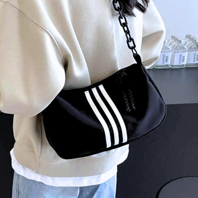 글로윅 방수원단 스트라이프 체인백 캐주얼 숄더백 크로스백