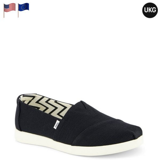 탐스 여성 알파르가타 플러스 캔버스 로퍼 블랙