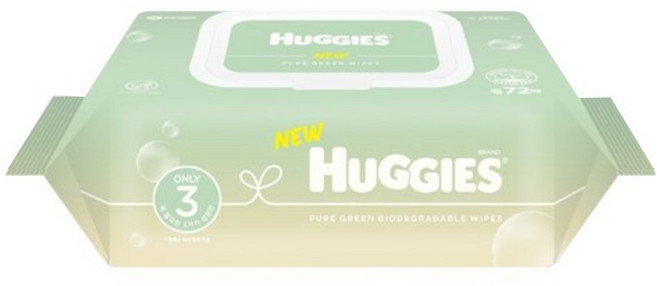 하기스 퓨어그린 물티슈 캡형 72매, 55g, 1개