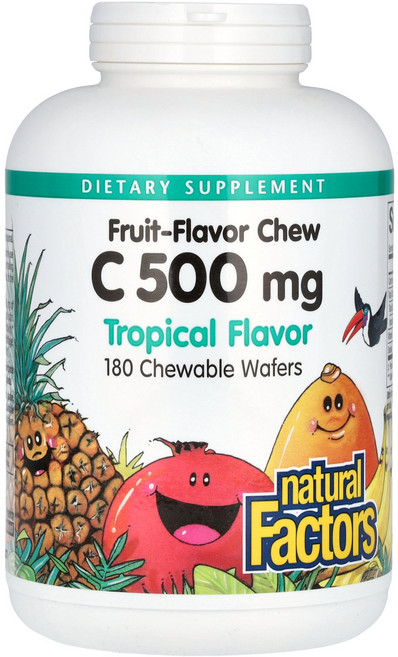 Natural Factors 내추럴팩터스 비타민C 500mg 180 츄어블 태블릿 건강유지 영양제, Natural Factors 내추럴팩터스 비타민C 50, 0.5, 1