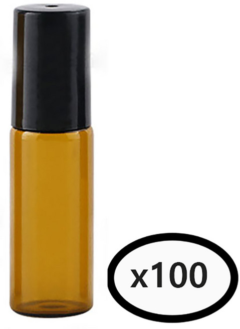 모든유통 갈색 롤온 향수 공병 5ml 아로마 공병 100개묶음, 100개