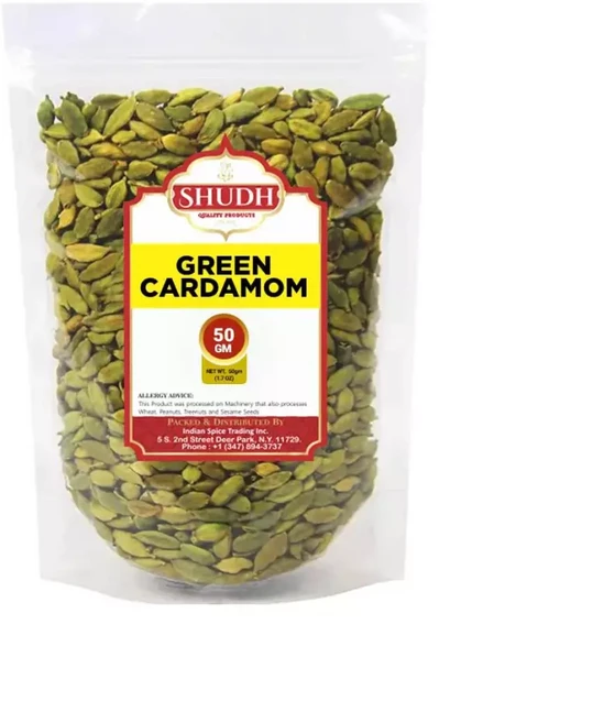 슈드 그린 카다멈 50 GM 1.7 포드 스파이스 하리 엘라치 올 내추럴 텐 NONGMO 과타말라 제품, 50g, 1개