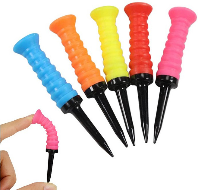 실리콘 골프티꽂이 비거리 향상 무저항 골프 고무티 골프티꽃이 5개, 1개