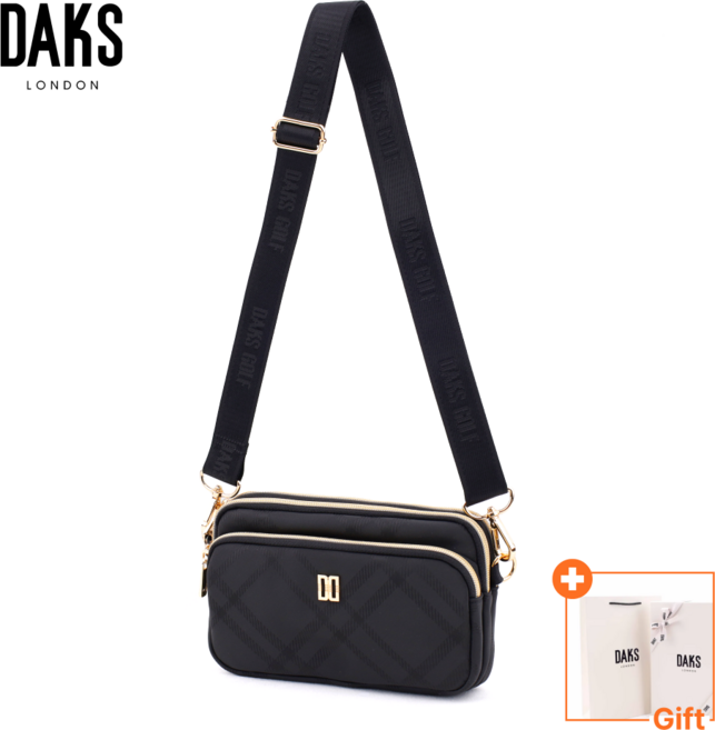[백화점 선물포장] 닥스 크로스백 여성 명품 나일론 미니 경량 핸드폰 가방 블랙 금장 952