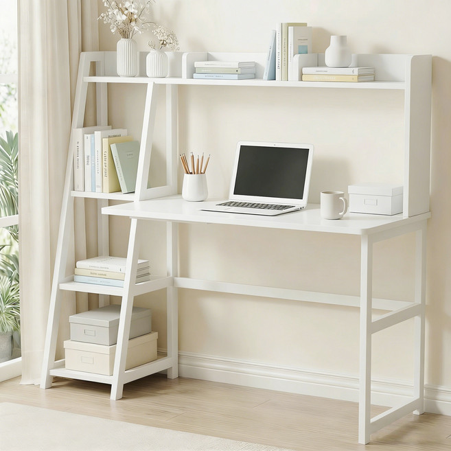 Kurua 다용도 고급 컴퓨터책상 튼튼한 테이블, 화이트