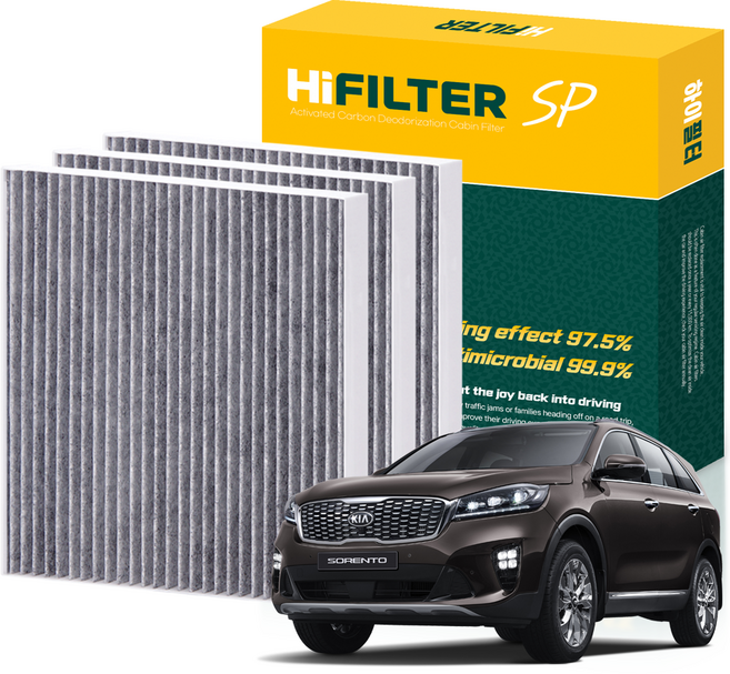 하이필터 기아 자동차 쏘렌토 활성탄 에어컨필터, 3개, 쏘렌토 더 마스터 (UM) HI-G007