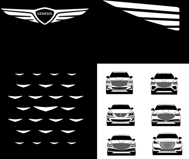 제네시스 도어라이트 순정 교체형 호환용 GV80 GV70 G80 G90 EQ900 BH, 6번-2번, 1세트