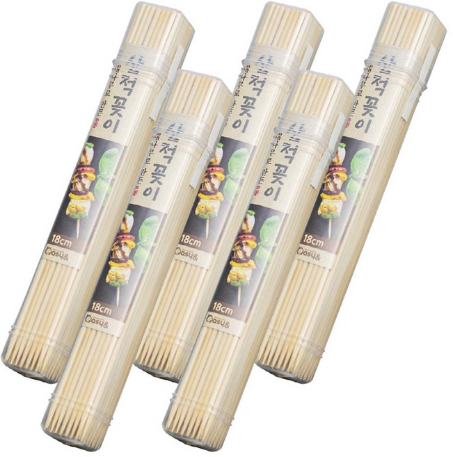 생활미소 대나무로 만든 산적꽂이 80입, 18cm 5개, 80개입