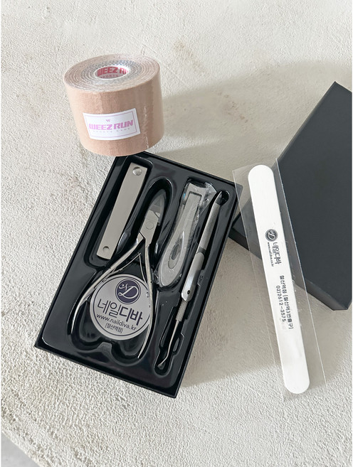 [14년경력전문가]내성발톱관리전문점(네일디바)에서 직접구성 내성발톱관리기 내성발톱깍이 7종 발톱테이프 우드화일, 1세트, all패키지