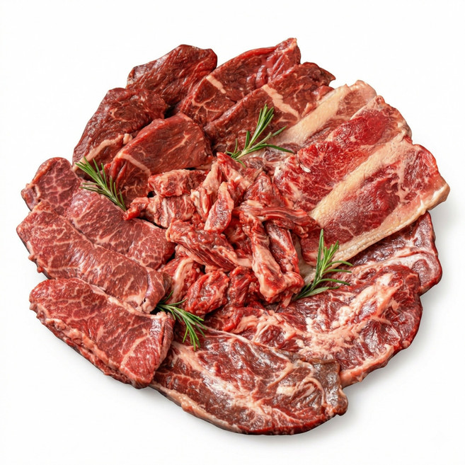 소고기 부위 1kg 모둠 안창살/토시살/살치살/부채살/우삼겹, 1개