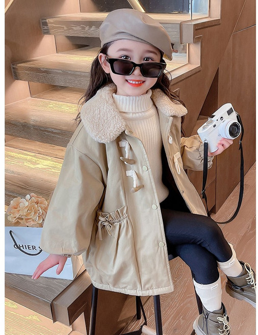 [실버플라워] 여아용 겨울 기모코트 뽀글이점퍼 아동 겨울 점퍼 103