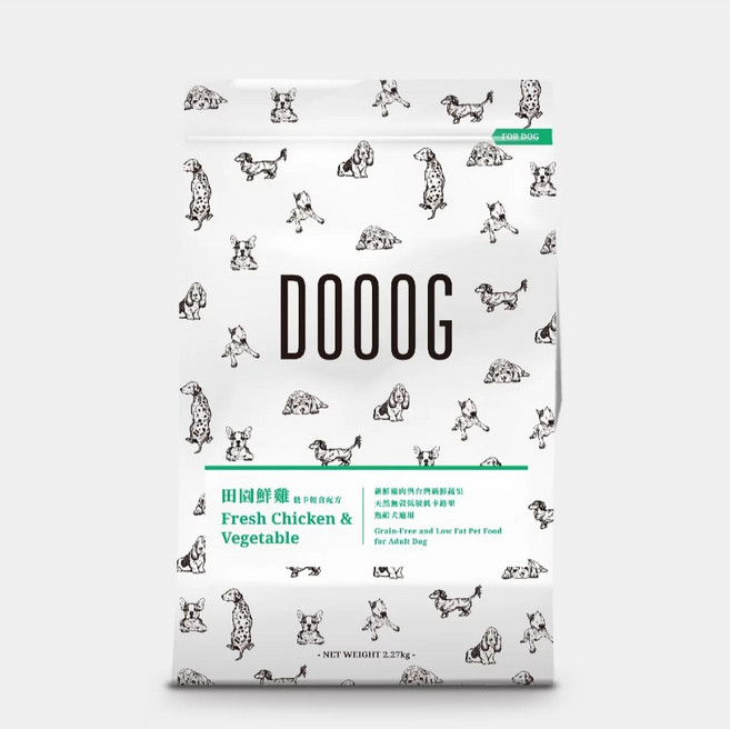 DOOOG 杜格 無榖低敏海陸總匯 全齡犬飼料, 1個, 田園鮮雞(低卡配方), 2.27kg, no this value