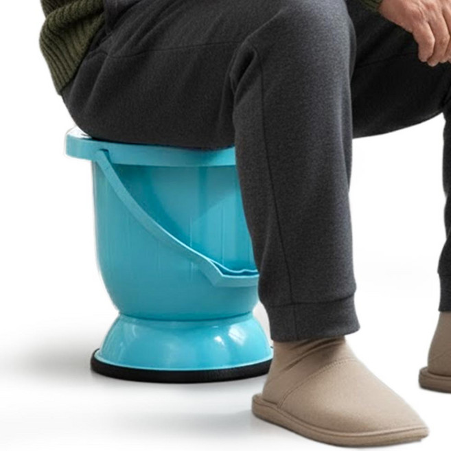 깔끔더하기 노인 요강 휴대용 이동식 변기, 1개, 하늘색