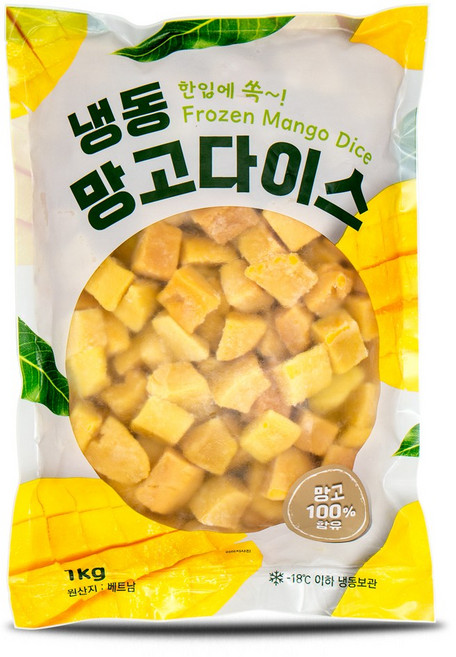 짱구샵 열대과일 빙수 주스 스무디 토핑용 재료 MANGO 망고다이스1kg, 2개, 1kg,
