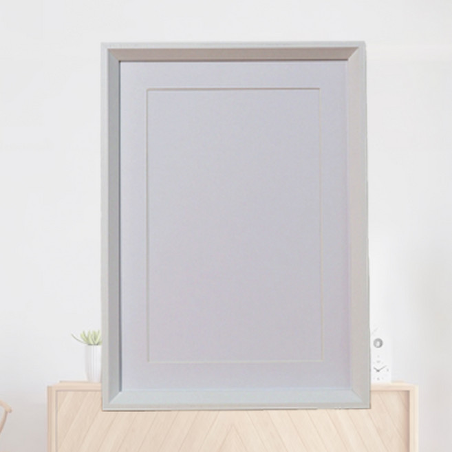 레디박스 사선 벽걸이 스탠드 액자 프레임 우드 원목 전시 장식 인테리어 매트지 포함, 1개, 화이트