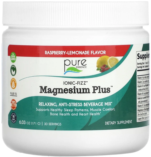 Pure Essence lonic-Fizz™ Magnesium Plus™ Raspberry-Lemonade 6.03 oz (171 g), 170 g, 171g, 1 - 쿠팡
