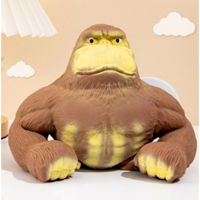 고릴라인형 말랑이 오랑우탄 말랑이 모래괴물 손장난감 스트레스해소 킹콩, 브라운, 15cm, 1개