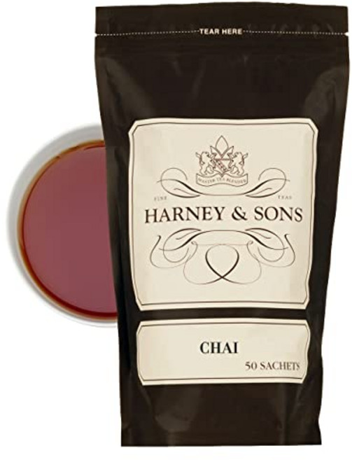 Harney & Sons Chai Tea Sachets S Harney & Sons Chai Tea Sachets Spiced Black Tea with Cinnamon Ca, 1개, 1개입