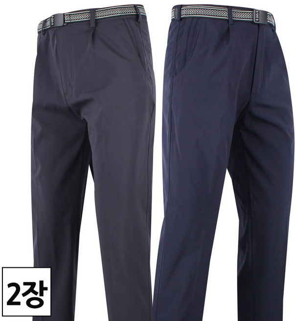 2장 여름용 남성 원턱 쿨 스판 무지 바지 남성용 빅사이즈 작업복 등산바지 M641