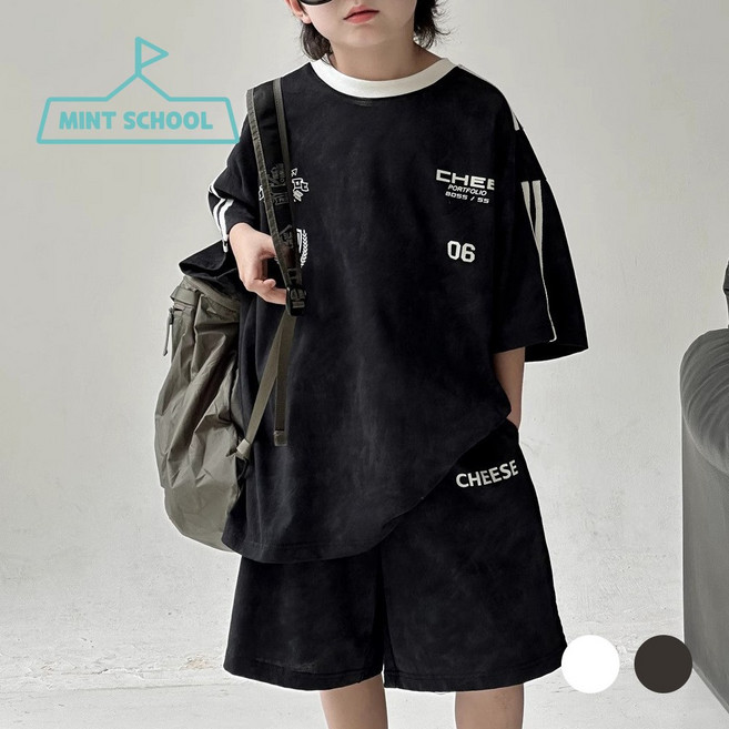 민트스쿨 여름용 아동 스포티 상하복 반팔 반바지 남아여아 아동복 상하세트