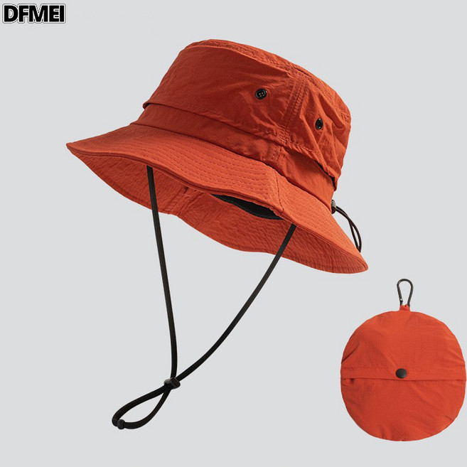 DFMEI 漁夫帽帽子男款夏季戶外遮陽帽摺疊防水登山帽防曬帽防曬帽子女款, 均碼