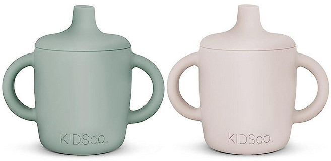 6개월 유아용 실리콘 빨대 컵 - 141.7g5온스 흘림 방지 트레이닝 부드러운 잡기 쉬운 손잡이 포함 BPA 프리 깨지지 않는 무독성 전환 그린 샌디 쇼어 2팩 [호환], 6개월 유아용 실리콘 빨대 컵 - 141.7g5온스 흘