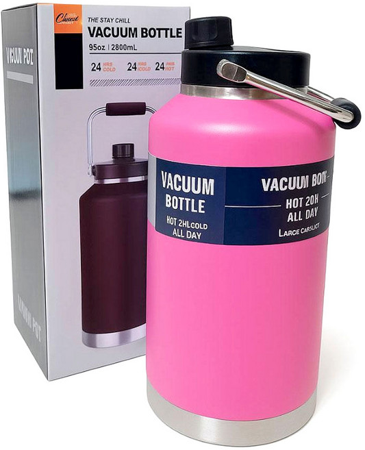 에코럭키 보온 보냉 캠핑물통 특 대용량 2.8L 워터저그 텀블러, 1개, 비비드 핑크