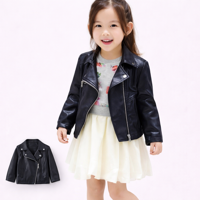 아동 여아 가죽 라이더자켓 키즈 레더 점퍼 간절기 아우터