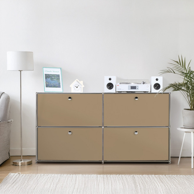 이가페 미드센츄리 모듈가구 듀오 2x2 베이직 수납장, 베이지