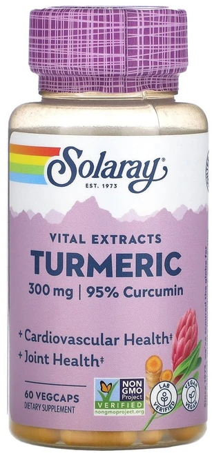 솔라레이 울금 뿌리 추출물 300mg 베지 캡슐 60개, 1개, 120g, 60정 - 쿠팡