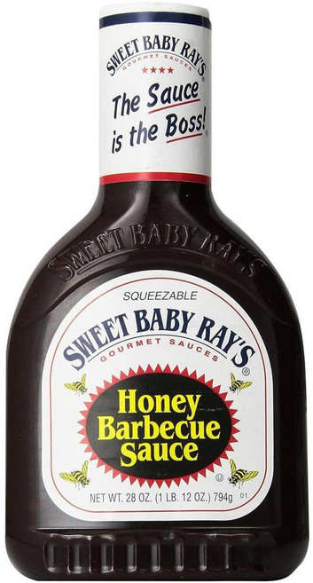 Sweet Baby Ray's Honey Barbecue Sauce 스위트 베이비 레이스 허니 바비큐 소스 28oz(794g) 2팩, 1개, 794g