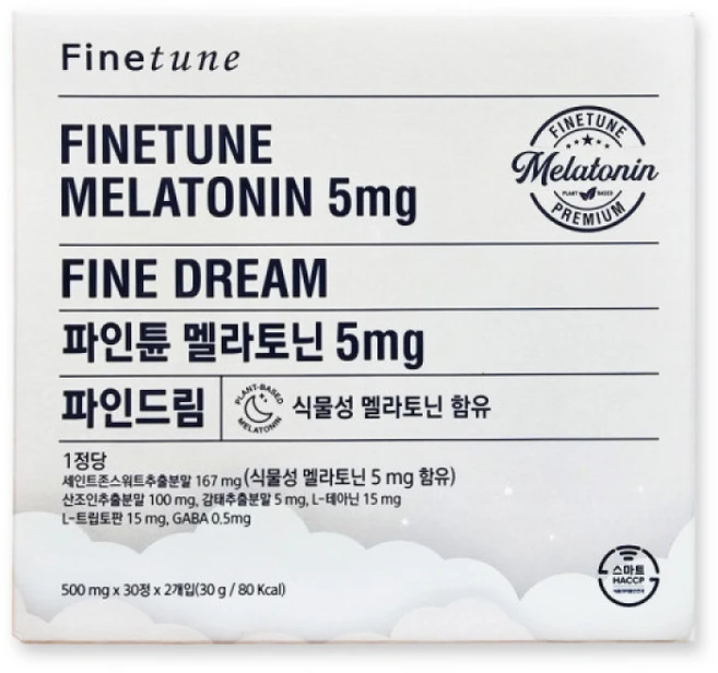 파인튠 멜라토닌 5mg 파인드림, 2개, 30정 - 쿠팡