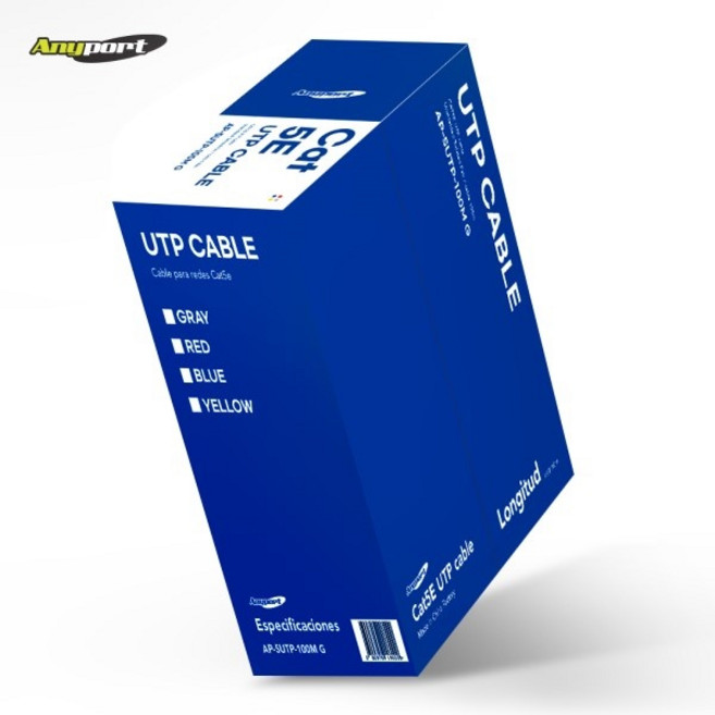 애니포트 CAT5E UTP 케이블, 100m, 1개, 그레이