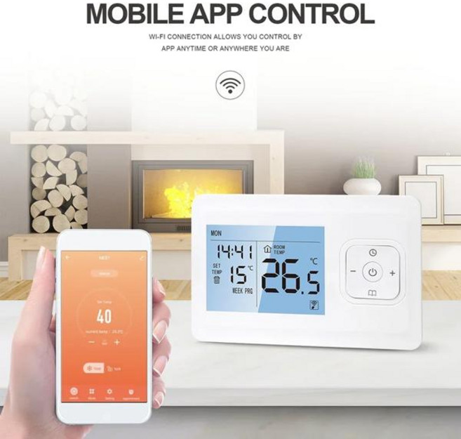 무선 스마트 온도 조절기 ME901 WiFi 프로그래밍 가능 - 가정 난방 및 냉방 시스템용 RF 수신기가 있는 앱/음성 제어, [01] 옵션1
