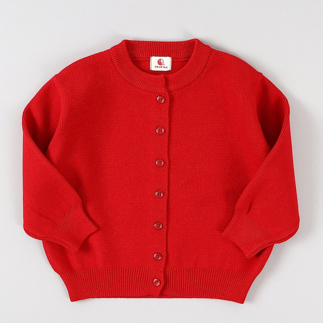 프롬태 유아동 플레인 라운드 니트 가디건
