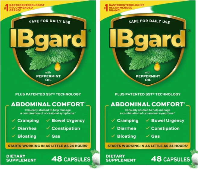 IBgard 페퍼민트 오일 48캡슐 2개, 기본, 48정 - 쿠팡
