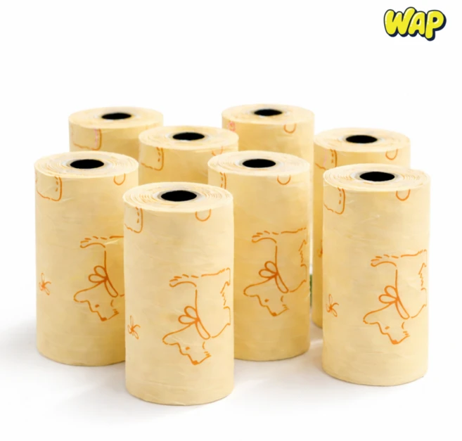 WAP 120매 생분해 친환경 향균 강아지 배변봉투 풋백 도톰 두꺼운, 120개, 8개입, 크림 - 쿠팡