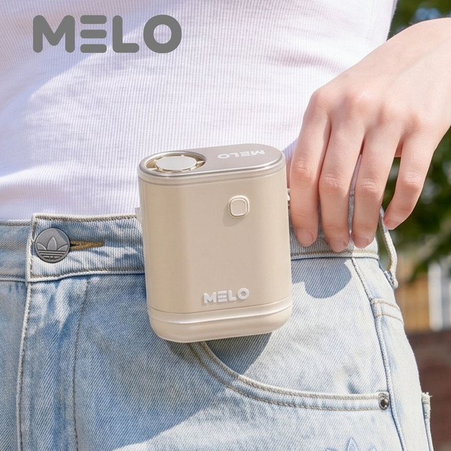 [멜로 클립팬 아이스] 휴대용 허리 선풍기 냉각 펠티어 360도 회전 5000mAh ml-001, 크림 아이보리, MELO 클립팬 아이스