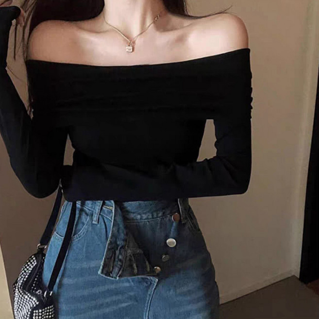 아이엠몽 여성 오프숄더 슬림 섹시 티셔츠