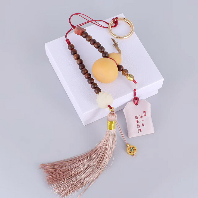 호리병 부적키링 재물운 열쇠고리 1개입 J3397, 1개, 로즈핑크