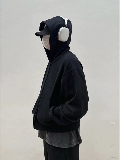 【OPB】短版棉外套 銀狐絨 Boxyfit Cleanfit 刷毛雙拉鍊 短寬外套 厚磅寬鬆