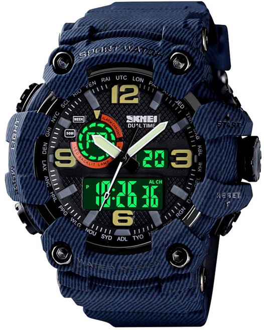 고사사 남성용 라지 페이스 아웃도어 스포츠 시계 군용 S-Shock Watch 방수 백라이트 알람 스톱워치 기능 - 훈련 하이킹 모험을 위한 견고한 손목시계