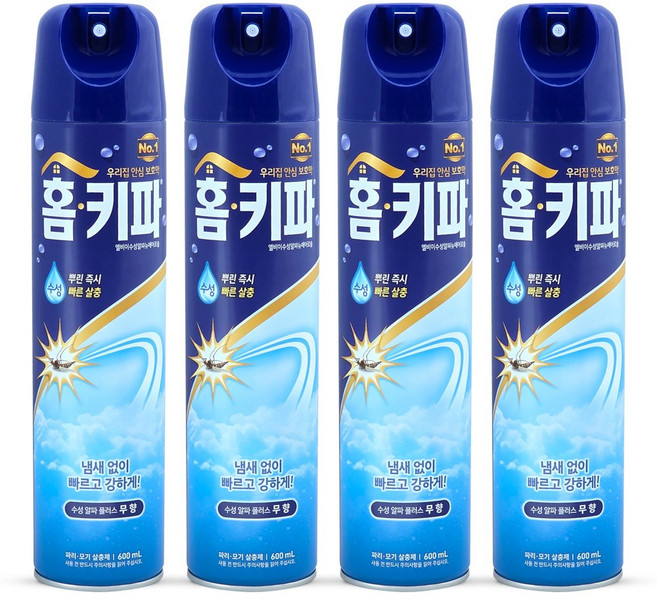 [홈키파] 에어졸 무향, 4개, 600ml