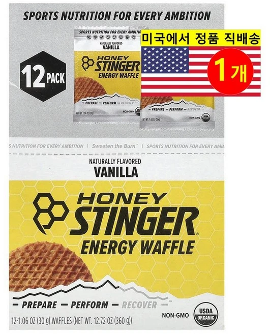 Honey Stinger 운동 전 후 바닐라 와플 에너지 바 12개입 360g 1개 - 쿠팡