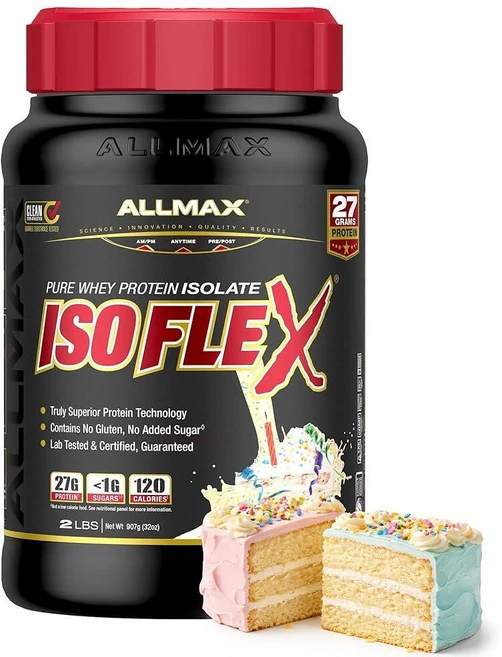 ALLMAX ISOFLEX 순수 분리 유청 단백질 파우더 - 글루텐 프리 저유당 무설탕 고단백질 클린 케토 친화적 운동 전 보충제 여성 및 남성용 | 초콜릿 땅콩 버, 2파운드(1팩), 생일 케이크, 1개, 907g - 쿠팡