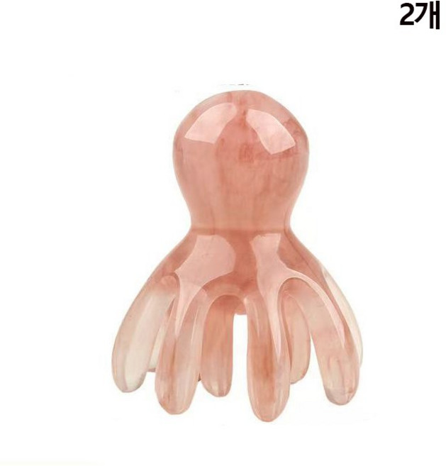 대형 문어 얼굴 두피 괄사 마사지기 머리 승모근 지압, 로즈, 2개